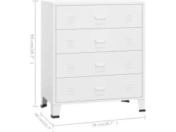 vidaXL Industrial Kommode mit Schubladen Weiß 78x40x93 cm Metall