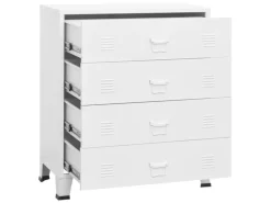 vidaXL Industrial Kommode mit Schubladen Weiß 78x40x93 cm Metall