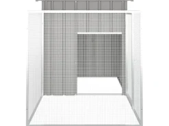 vidaXL Kaninchenkäfig Grau 200x91x100 cm Verzinkter Stahl