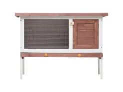 vidaXL Kaninchenstall 1 Ebene Braun Holz