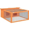 vidaXL Kaninchenstall Braun 117,5x97x47,5 cm Massivholz Kiefer