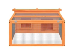 vidaXL Kaninchenstall Braun 117,5x97x47,5 cm Massivholz Kiefer
