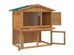 vidaXL Kaninchenstall Kleintierhaus Hasenstall 3 Türen Holz