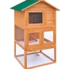 vidaXL Kaninchenstall Kleintierhaus Hasenstall 3 Ebenen Holz