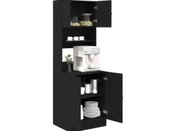 vidaXL Küchenschrank mit Regal Schwarz Eichen-Optik 60 x 50 x 180 cm 3365557