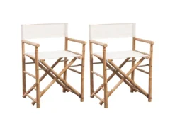 vidaXL Klappbarer Regiestuhl 2 Stk. Bambus und Canvas