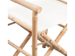 vidaXL Klappbarer Regiestuhl 2 Stk. Bambus und Canvas