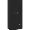 vidaXL Kleiderschrank Schwarz 80x52x180 cm Holzwerkstoff