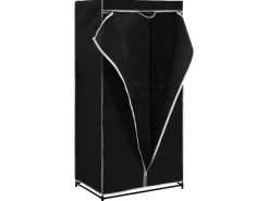 vidaXL Kleiderschrank Schwarz 75×50×160 cm