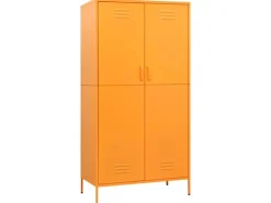 vidaXL Kleiderschrank Senfgelb 90x50x180 cm Stahl