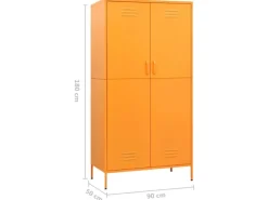 vidaXL Kleiderschrank Senfgelb 90x50x180 cm Stahl