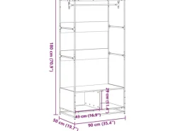 vidaXL Kleiderständer Braun Eichen-Optik 90x50x180 cm Holzwerkstoff 849298