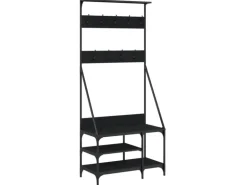 vidaXL Kleiderständer mit Schuhablage Schwarz 80x40x184 cm 837862