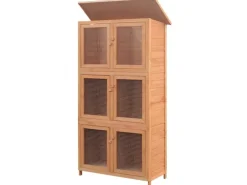 vidaXL Kleintier-/Kaninchenstall 6 Boxen Holz