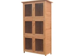 vidaXL Kleintier-/Kaninchenstall 6 Boxen Holz