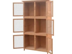 vidaXL Kleintier-/Kaninchenstall 6 Boxen Holz