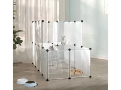 vidaXL Kleintierkäfig Transparent 142x74x93 cm PP und Stahl
