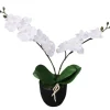 vidaXL Künstliche Orchidee mit Topf 30 cm Weiß
