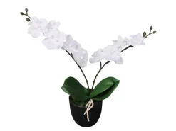 vidaXL Künstliche Orchidee mit Topf 30 cm Weiß