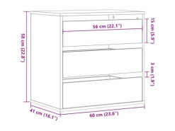 vidaXL Kommode Braun Eichen-Optik 60x41x58 cm Holzwerkstoff