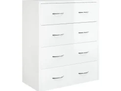 vidaXL Kommode mit 4 Schubladen 60x30,5x71 cm Hochglanz-Weiß 342579