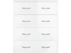 vidaXL Kommode mit 4 Schubladen 60x30,5x71 cm Hochglanz-Weiß 342579
