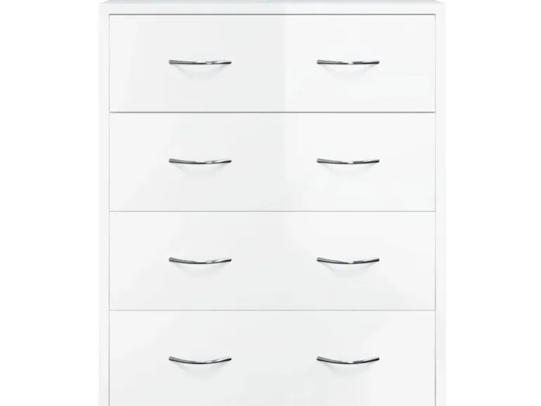 vidaXL Kommode mit 4 Schubladen 60x30,5x71 cm Hochglanz-Weiß 342579