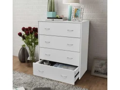 vidaXL Kommode mit 4 Schubladen 60x30,5x71 cm Weiß 242545