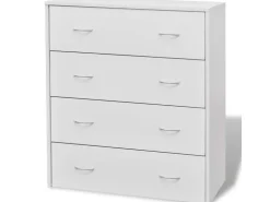 vidaXL Kommode mit 4 Schubladen 60x30,5x71 cm Weiß 242545