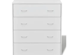 vidaXL Kommode mit 4 Schubladen 60x30,5x71 cm Weiß 242545