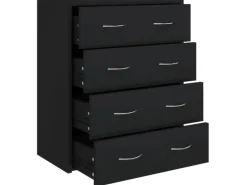 vidaXL Kommode mit 4 Schubladen 60x30,5x71 cm Schwarz 342577