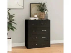 vidaXL Kommode mit 4 Schubladen 60x30,5x71 cm Schwarz 342577