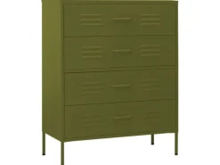 vidaXL Kommode Olivgrün 80x35x101,5 cm Stahl