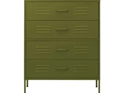 vidaXL Kommode Olivgrün 80x35x101,5 cm Stahl