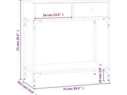 vidaXL Konsolentisch Schwarz 75x34,5x75 cm Holzwerkstoff Modell 1