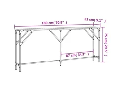 vidaXL Konsolentisch Sonoma-Eiche 180x23x75 cm Holzwerkstoff