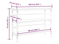 vidaXL Konsolentisch Sonoma-Eiche 100x32x75 cm Holzwerkstoff Modell 2