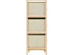 vidaXL Korb-Kommode mit 6 Stoffkörben Zedernholz Beige