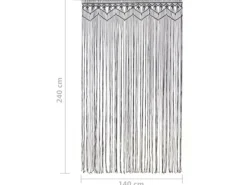 vidaXL Makramee Vorhang Anthrazit 140x240 cm Baumwolle Modell 1
