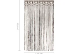 vidaXL Makramee Vorhang Taupe 140x240 cm Baumwolle Modell 3