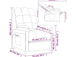 vidaXL Massagesessel Dunkelgrau Stoff Modell 32