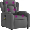 vidaXL Massagesessel Dunkelgrau Samt Modell 9