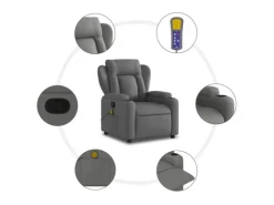 vidaXL Massagesessel Dunkelgrau Samt Modell 9
