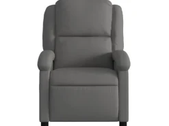 vidaXL Massagesessel Elektrisch Grau Echtleder