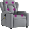 vidaXL Massagesessel Hellgrau Stoff Modell 5