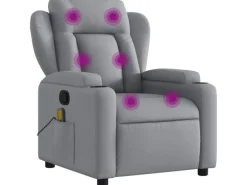 vidaXL Massagesessel Hellgrau Stoff Modell 5