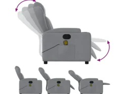 vidaXL Massagesessel Hellgrau Stoff Modell 5