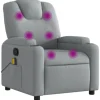 vidaXL Massagesessel Hellgrau Stoff Modell 4