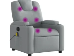 vidaXL Massagesessel Hellgrau Stoff Modell 4