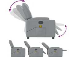vidaXL Massagesessel Hellgrau Stoff Modell 4
